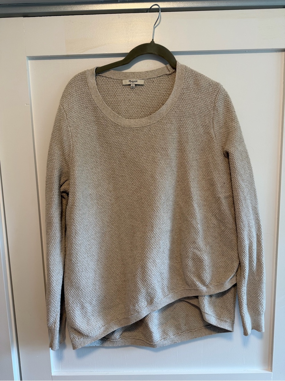 Madewell Beige Textured Crewneck Sweater